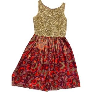 Wren XS gold brocade dress